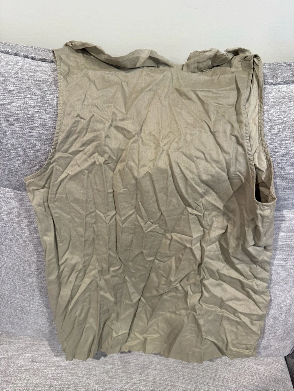 J. Crew Tan Gold Ruffle-Front Sleeveless Top
